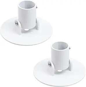 Geesatis 2Pcs Stainless Steel Curtain Rod Bracket,Adjustable,White
