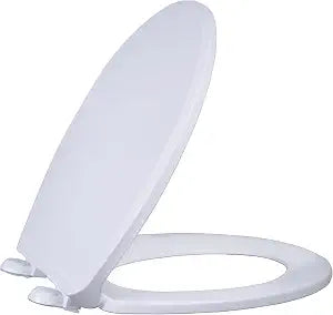 VICAR M-200 Slow Close Round Toilet Seat  No Slam, Easy Clean, Durable Plastic, White