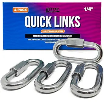 316 Stainless Steel Locking Chain Link, Threaded Quick Link Chain Connector