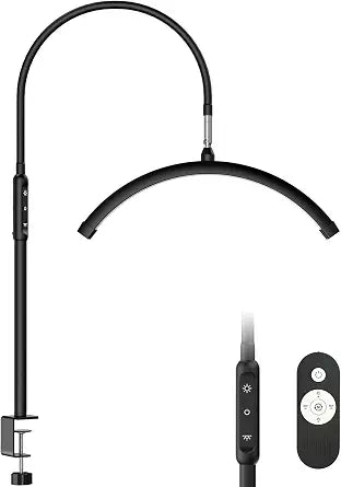 Mznoo Half Moon Light with Clamp, 2500LM Nail Desk Lamp, Black