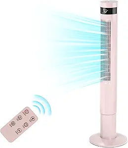 Antarctic Star Tower Fan Portable Floor Fans 85┬░Oscillating Fan 43'' Quiet Cooling 12H Timer Remote Control Standing Bladeless Electric 3 Speeds Wind 3 Modes Bedroom Office(43 inch, Pink)