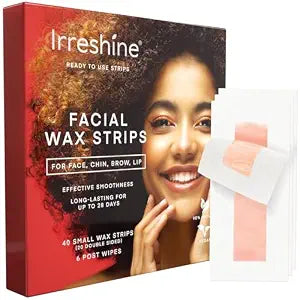 Facial Wax Strips Hair Removal for Women: Face Upper Lip Eyebrow Chin Waxing Hair Remover Kit - Natural & Vegan, Ready to Use At Home & Travel, Sensitive Skin Friendly