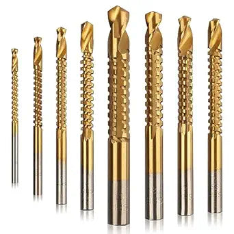 Rocaris 8 Pack 3-10mm Titanium Coated HSS Twist Drill Bits
