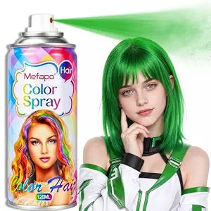 Green Hair Spray Temporary Hair Color Spray for Kids Women Men, Temporary Hair Dye, Washable Temporary Hair Color Wax, Hair Coloring Natural Gel for Halloween, Party, Cosplay, Christmas(Green, 4.06oz)
