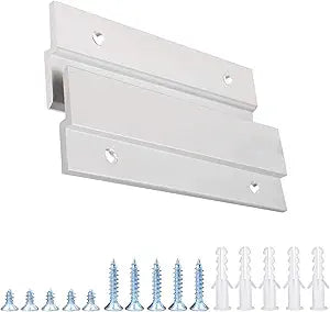 French Cleat Picture Hanger, Aluminum Z Hanger Interlocking Wall Mounting Bracket Hardware Kit Z Clips for Hanging Wall Painting, Mirrors, Panels, Artwork, Cabinet, Whiteboard (4inch-10Pairs)
