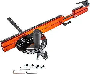O'SKOOL Miter Gauge Extension Fence System with Inch Scale, Standard Slot and Stop Holes, Telescoping Fence and Flip Stop, PTA026