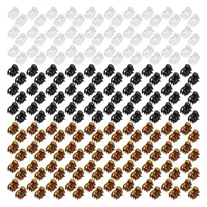 100 Pack 1cm Mini Hair Claw Clips - tiny hair clips - Plastic Mini Hairpins for Women, Girls (Black, Brown, Clear)