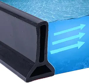 Collapsible Shower Threshold Water Dam Water Barrier for Shower and Retention System and Keeps Water Inside Threshold Dry and Wet Separation Suitable for Bathroom and Kitchen (118Inch, Black)