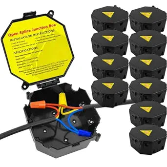 MIARALA Black Open Splice Junction Box (10 Pack)
