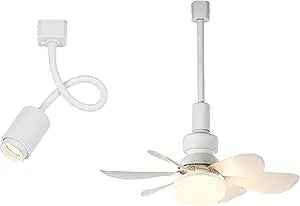 J-Type Track Mount, 1 Mini Flexible Hose Lamp, 1 Remote Dimmable Lighting Fan For House Plants Air Circulation Ventilation(No Track)