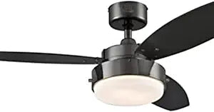 Westinghouse Lighting 7221500 Alloy Indoor Ceiling Fan with Light, 42", Black, Gun Metal