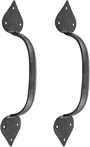 Renovators Supply Manufacturing Heart Tip Black Wrought Iron Cabinet Door Drawer Pull Handle 10"