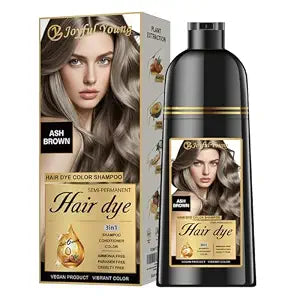 Joyful Young Hair Dye Shampoo 3-in-1, Ash Brown, Gray Hair Coverage