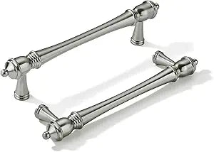 khtumeware 10 Pack 5 inch(128mm) Hole Center Brushed Nickel Cabinet Pulls Heavy-Duty Solid Satin Nickel Cabinet Hardware Drawer Pulls Hardware Suitable for Kitchens bathrooms