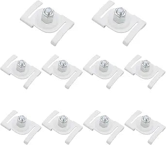 10 Pcs White Drop Ceiling Grid Clip T-Bar Grid Ceiling Clips T Bar Track Lighting Attachment to Mount Track to Drop Grid for Ceiling Systems in Chrome
