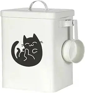 TITA-DONG Dog and Cat Food Storage Container 6L, Cute Pet Food Storage Containers with Lids Airtight, Metal Cat Food Bin with Measuring Cup, Durable Airtight Cat Food Container for Pet Owners(#1)