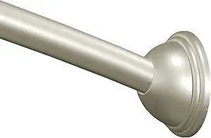 Moen DN2160BN 54 to 72-Inch Adjustable Length Curved Shower Rod, Brushed Nickel