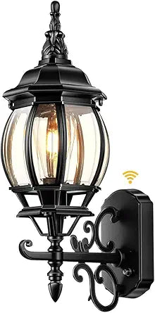 VIANIS Outdoor Wall Light, Black Exterior Porch Light Wall Mount, Modern Outside Lantern Lights for House, Dusk to Dawn Exterior Sconce Lighting for Garage, Front Door Light Fixture Outdoor Wall Lamps