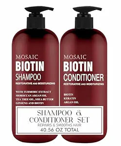 Biotin Volumizing Shampoo and Conditioner Set for Thinning Hair and Regrowth - Ultimate Anti Hair Loss, Thickening Growth Treatment Care for Men & Women