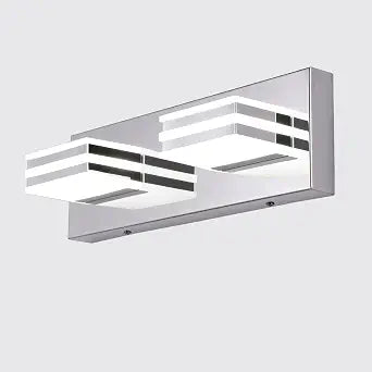 LED Vanity Light Bar 2 light Bathroom Mirror Light Fixtures Modern 12W Bath Lamps Over Mirror 14 Inch Bathroom Wall Lighting Fixtures Chrome Restroom Lights Fixtures over Sink Acrylic Vanity Sconces