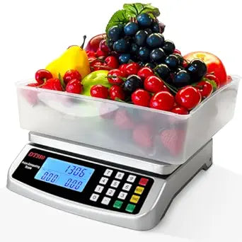 110lb/50kg Food Scale Digital Kitchen Scale with Tray Large LCD Display 304 Stainless Steel Commercial Price Computing Scale Counting Scale for Baking Cooking Meat Industry Counting Adapter Included