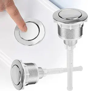 Toilet Flush Buttons Replacement, 2 PCS 38mm Toilet Push Button Single Press Toilets Cistern Push Buttons Round Head Flush Replacement Kit for Bathroom Toilets Water Tank Repair