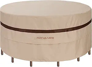 Patio Round Table Chairs Cover 90''Dia Waterproof Dustproof Round Table Covers for Outdoor Furniture Anti-Fading Heavy Duty Patio Furniture Covers