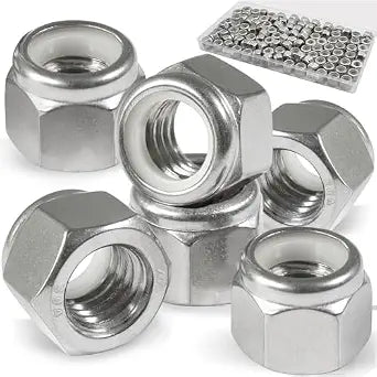 1/4-20 Lock Nut, 110Pcs Stainless Steel Nylock Insert Locking Nuts