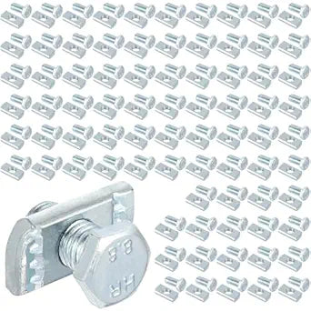 Yaocom 80 Pcs Channel Nut and 1/2 x 15/16 Bolt for All 1-5/8 Strut Channel, Galvanized Plating Steel Screws for Use in Construction, Industry, Construction Sites, Factories