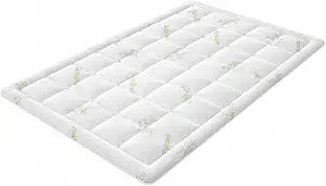 Bamboo Viscose Memory Foam Mattress Topper, Twin Size, Cooling Gel Infused, Breathable & Pressure Relieving, Green