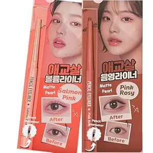 [thebom] AegyoSal Eyeliner Under-Eye Enhancing Pencil Highlighter Eye Makeup (Pink Rosy+Salmon Pink)