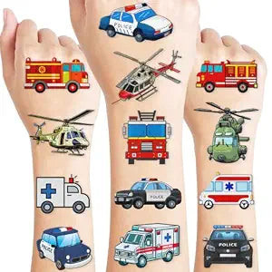 60 PCS Emergency Transportation Pre-Cut Temporary Tattoos