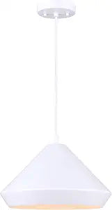 Canarm Byck 1-Light Pendant Light, White Finish with Modern Design, Adjustable Height, Contemporary Lighting for Kitchen Island, Dining Room or Living Room