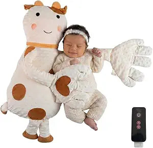 Cow Shaped Pillow  Longer Runtime with Remote and 3-Level Adjustable, Premium Soft Fabric Accent Cushion for Couch, Sofa, Bed & Living Room Dcor