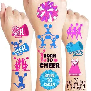 96 PCS Cheerleading Pre-Cut Temporary Tattoos for Kids