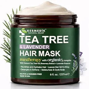 Tea Tree Oil Hair Mask Conditioner, Refreshes Scalp, Sulfate-Free 237mL