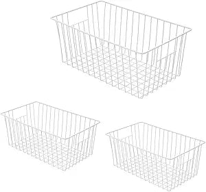 16inch Upright Freezer Organizer Baskets for 13-14,16-21 cu.ft Standup Freezer, Settle freezer chaos and reduce food waste effectively, Durable, Fully Use Space, Improve Air Circulate,Pack 3