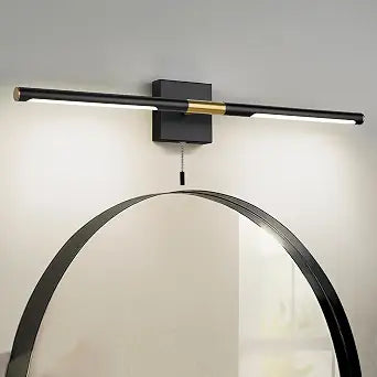 SOTTAE Black and Gold LED Bathroom Vanity Light Bar, 24 inch LED Vanity Light Fixtures Over Mirror, Morden Bathroom Sconces Lighting 4000K,Sconces Wall Lighting with Adjustable Lamp Tube