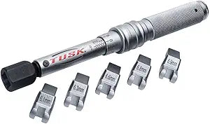 TUSK Spoke Torque Wrench Kit  Adjustable 30150 inlb Torque Wrench + 5 DropForged Heads (6.16.9 mm) in Case  Calibrated 2% for Motorcycle & Bicycle Spoke Tension Compatible with KTM Husqvarna