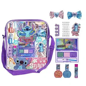 Stitch Backpack Makeup Set with Cosmetics & Accessories, Ages 3+