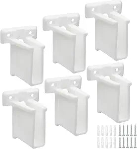 Uenhoy 6 Pcs Wire Shelf End Bracket, White Plastic Closet Shelves Brackets