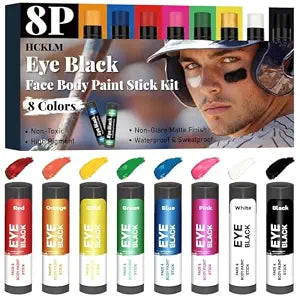 8 Packs Baseball Eye Black,Anti-glare Sweatproof Eyeblack Sticks
