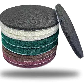 10 Pack 6 Inch Hoop and Loop Multipurpose Scrubber Scouring Pads -120 240 400 800 2000 Grits, Flocking Scuff Pads, Conditioning Discs Polishing Pads for Furniture Automotive Cleaning