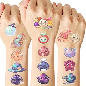 180PCS Squishy Temporary Tattoos, Dumpling Party Favor, 60 Styles