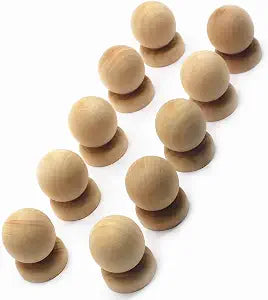 WEICHUAN 10-Pack Solid Wood Ball Cabinet Dresser Drawer Knobs