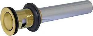 Kingston Brass KB8108 Push Pop-Up Drain with Overflow, Brushed Brass 8.25 x 2.13 x 2.13