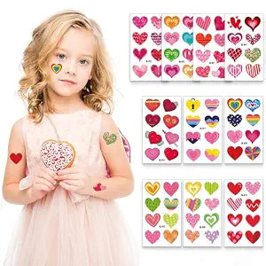 Y&C TENCOB Heart Temporary Tattoos | valentines day tattoos temporary Kids Teenages Women,Wedding Love Confession Couple Bridesmaid Party Temporary Stickers Tattoos Sticker for Boys Girls