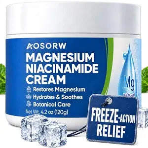 Magnesium Niacinamide Freeze Relief Cream: Fast-Acting Freeze Cream for Knees, Muscles, Joints, Neck, Back, Hips, Legs & Feet ��� Fast-Absorbing Cooling Formula Magnesium Chloride Cream, Non-Greasy
