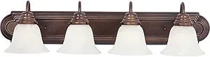Maxim Lighting Essentials 4-Light Bath Vanity Light | Rubbed Bronze Finish | Transitional Bath Vanity Light | Ideal for Bathrooms & Powder Rooms | Dimmable Damp Rated | 8014MROI