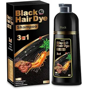 Hair Dye Shampoo 3 in 1, Herbal Shampoo Hair Dye for Women Men, Grey Coverage(Black)